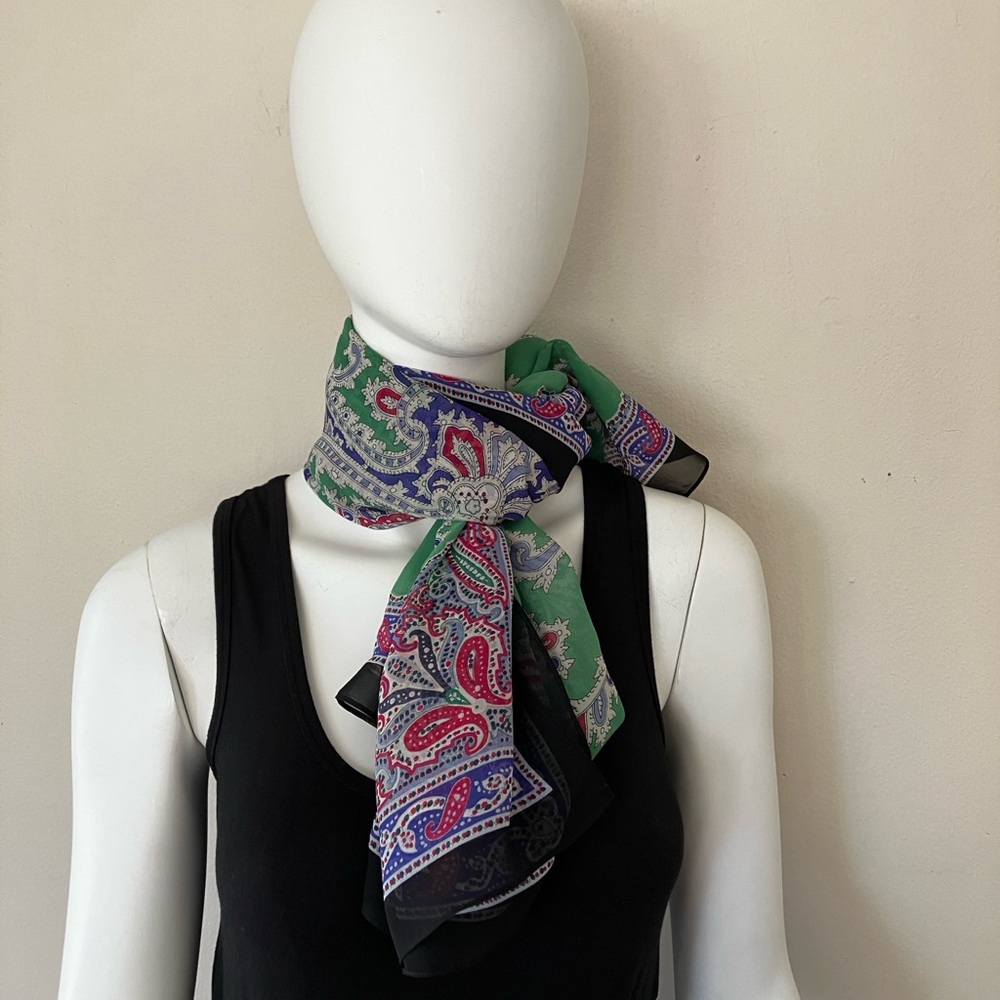 NWT Talbots silk paisley poncho/scarf - Picture 4 of 11